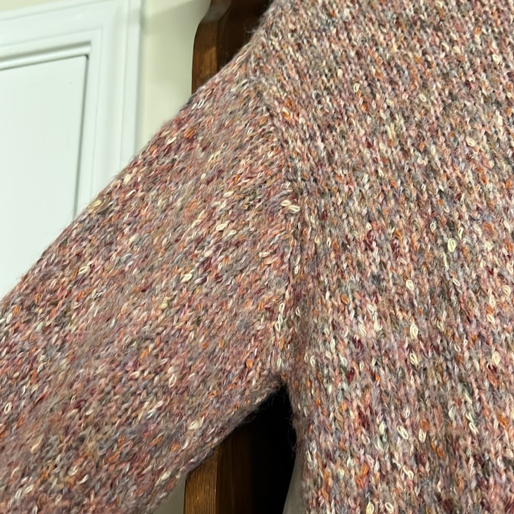 RD STYLE Pink/Orange/Cream Multi Color Mock Neck Cropped Sweater, Sz Small, GUC - Picture 6 of 9